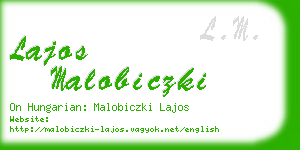 lajos malobiczki business card